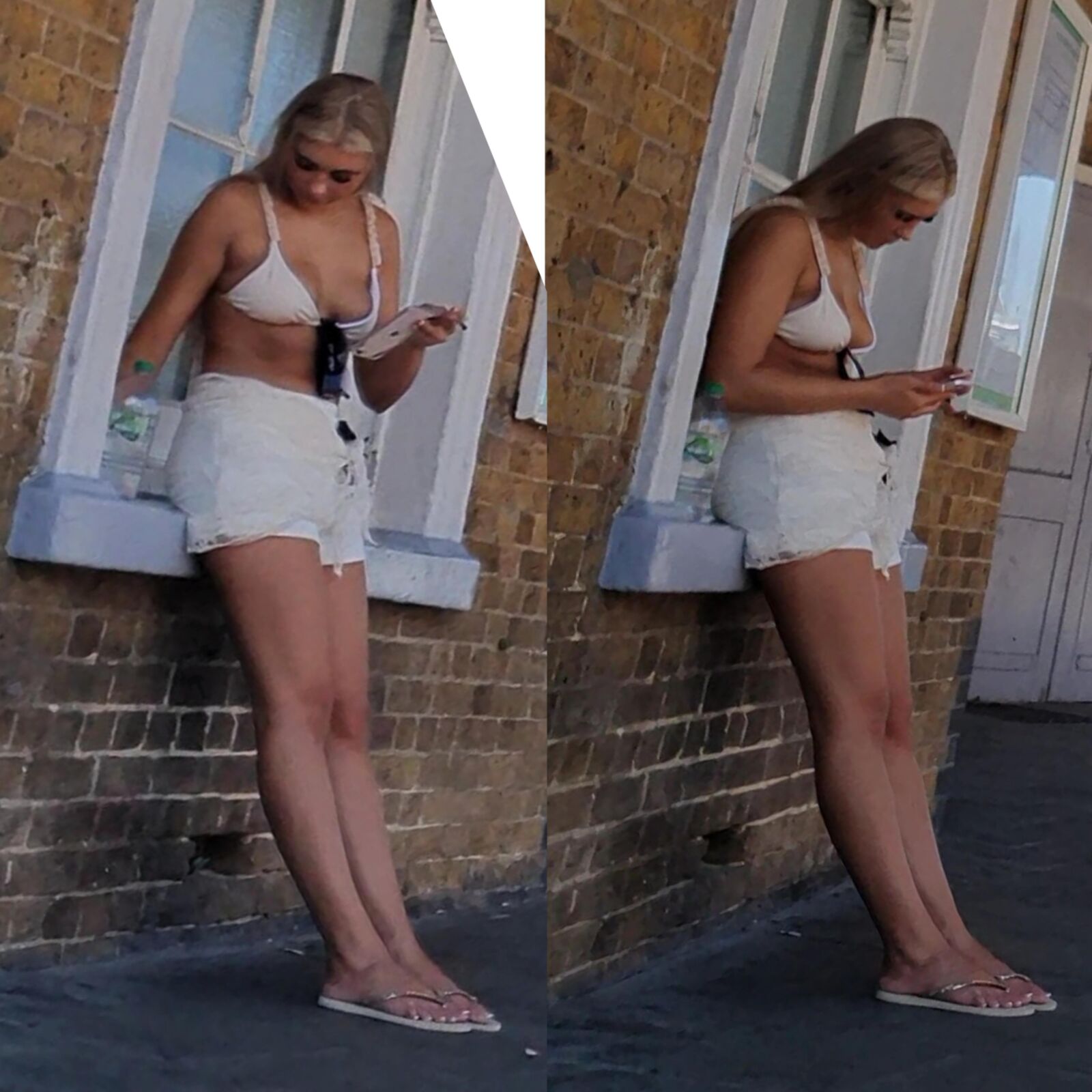 [CANDID] CHAV BLONDE TEEN LEGS AND FEET