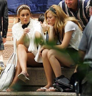 Blake Lively filming Gossip Girl, July , 