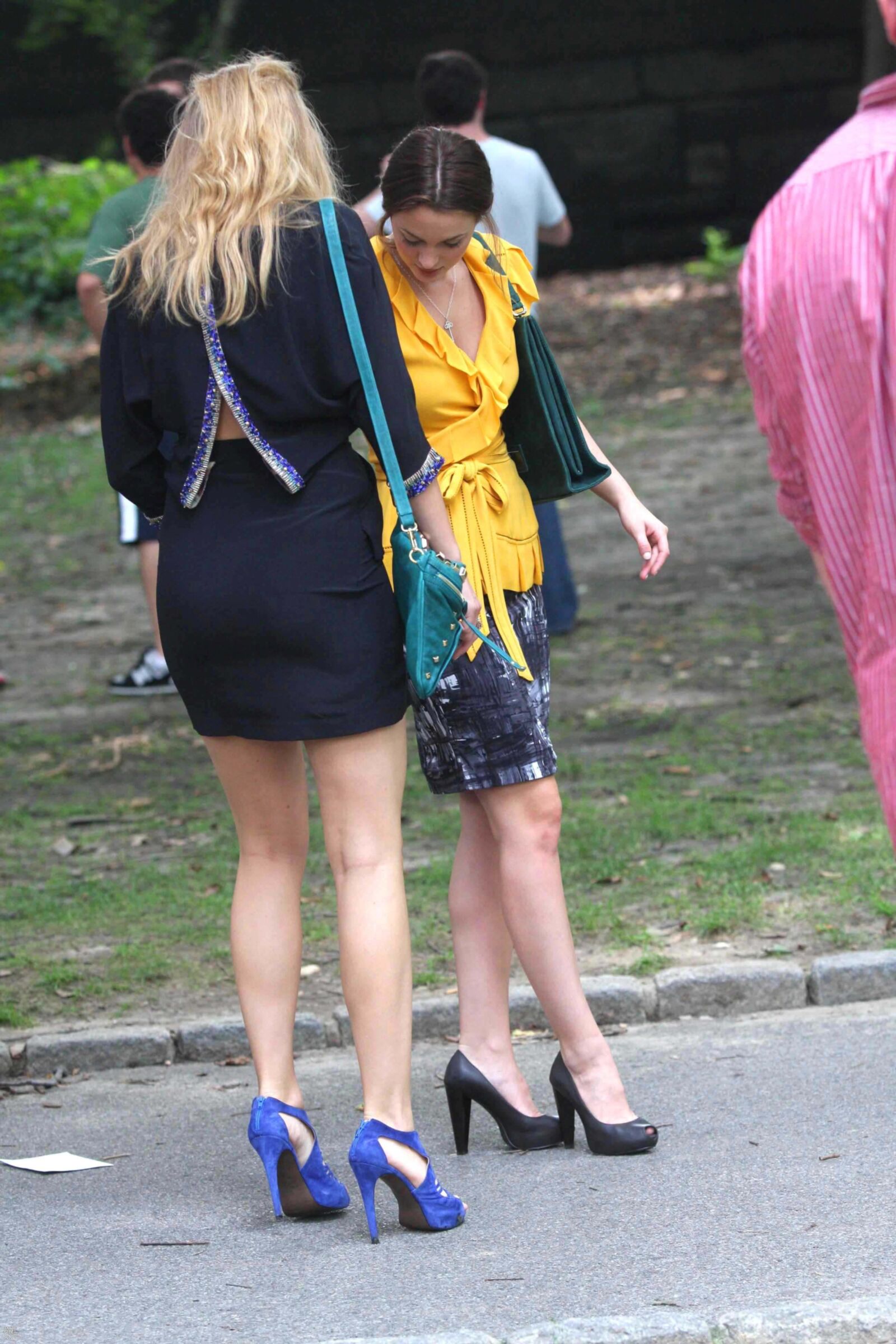Blake Lively filming Gossip Girl, July , 