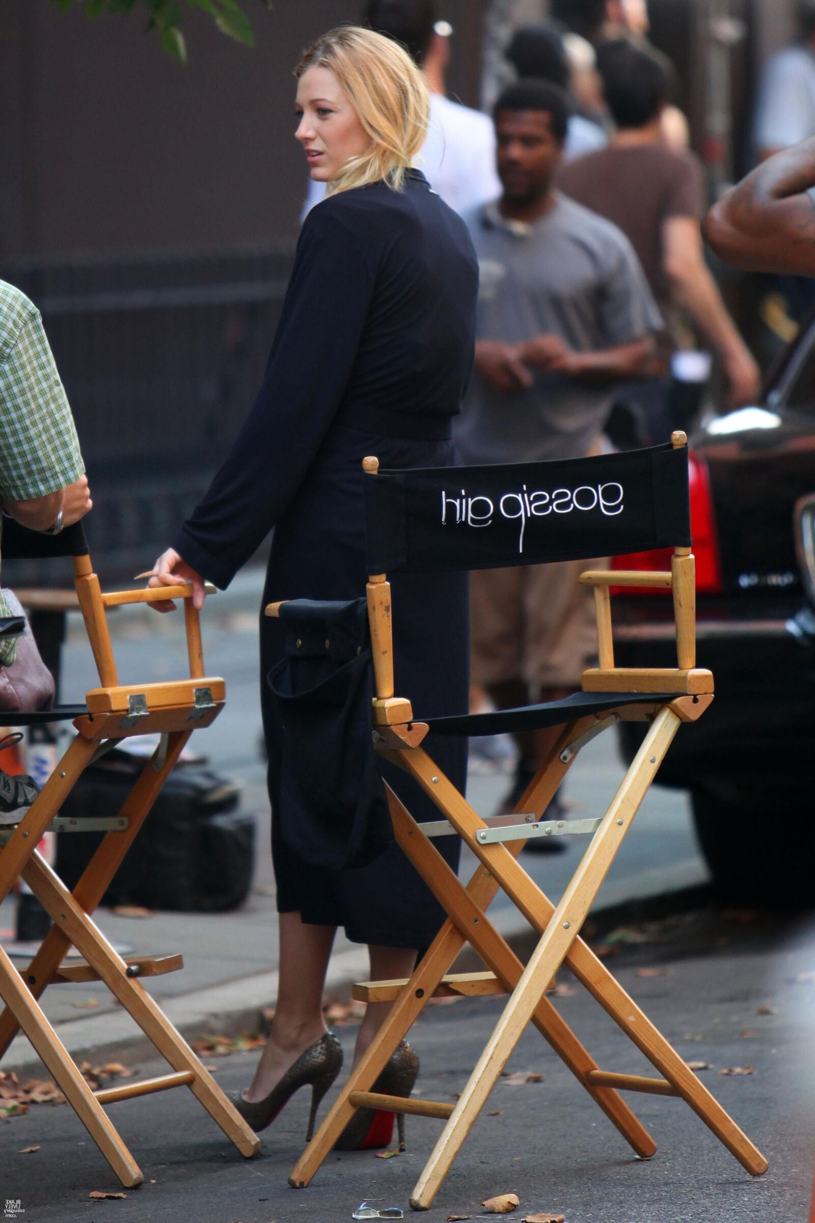 Blake Lively filming Gossip Girl, August , 