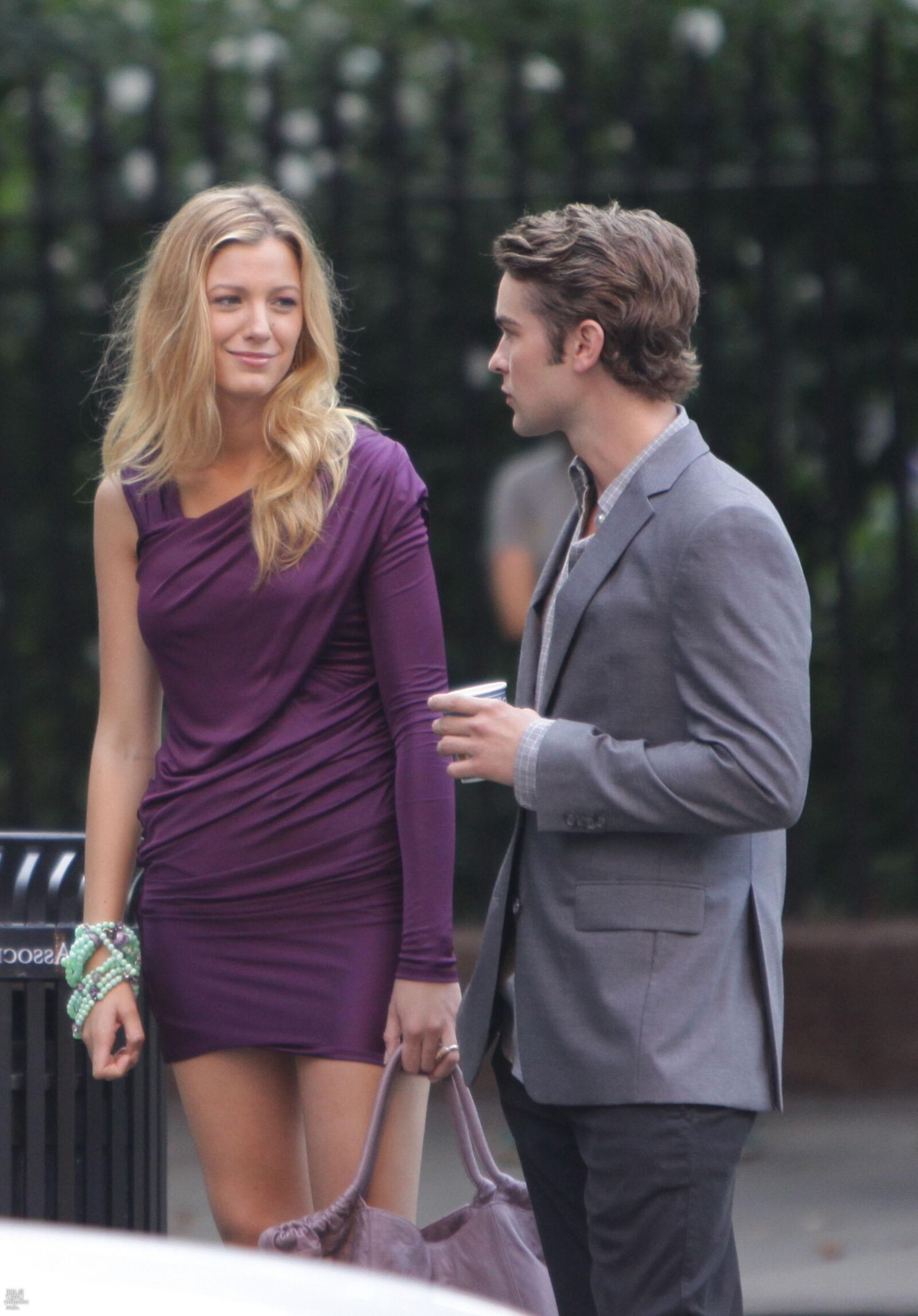 Blake Lively filming Gossip Girl, August , 