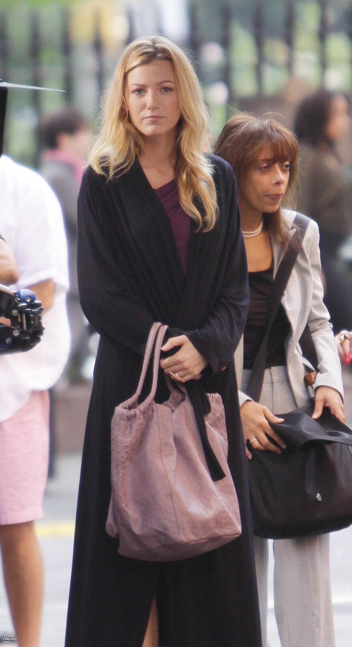 Blake Lively filming Gossip Girl, August , 
