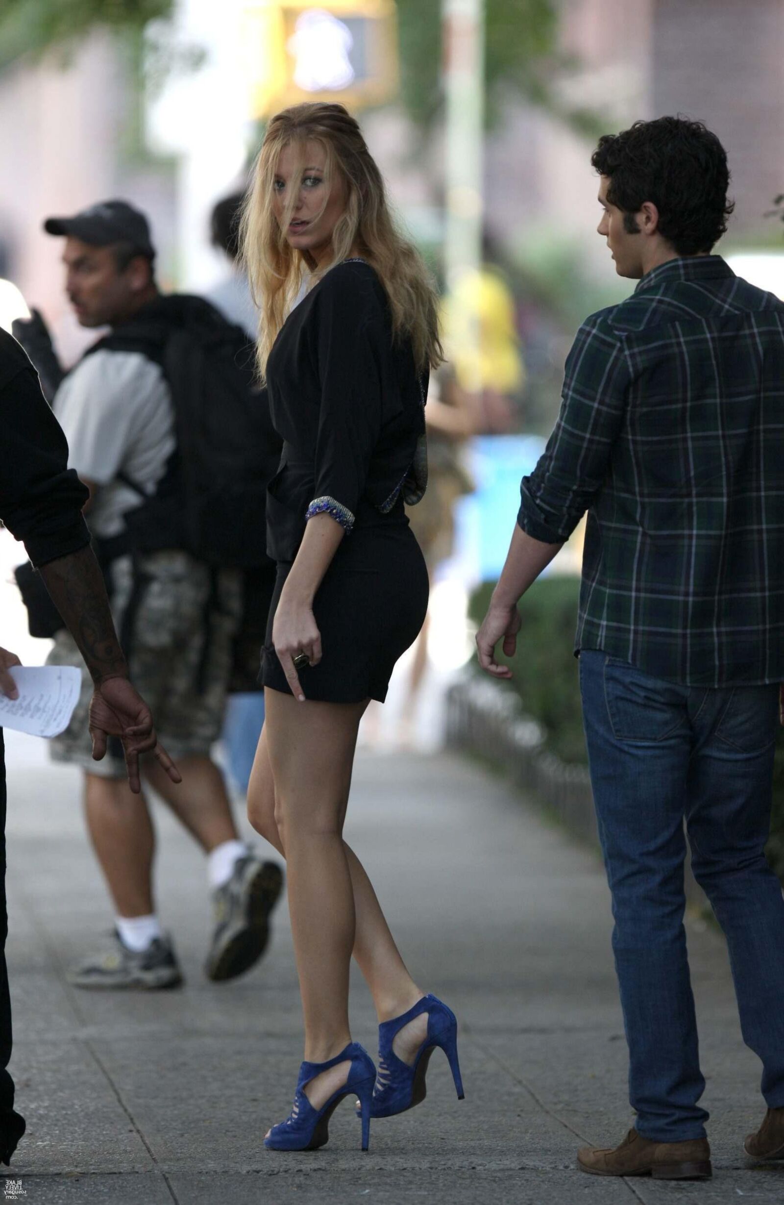 Blake Lively filming Gossip Girl, July , 