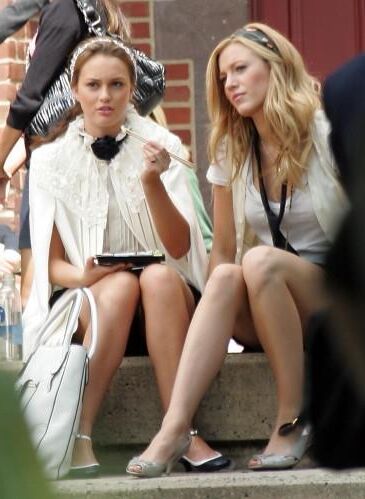 Blake Lively filming Gossip Girl, July , 