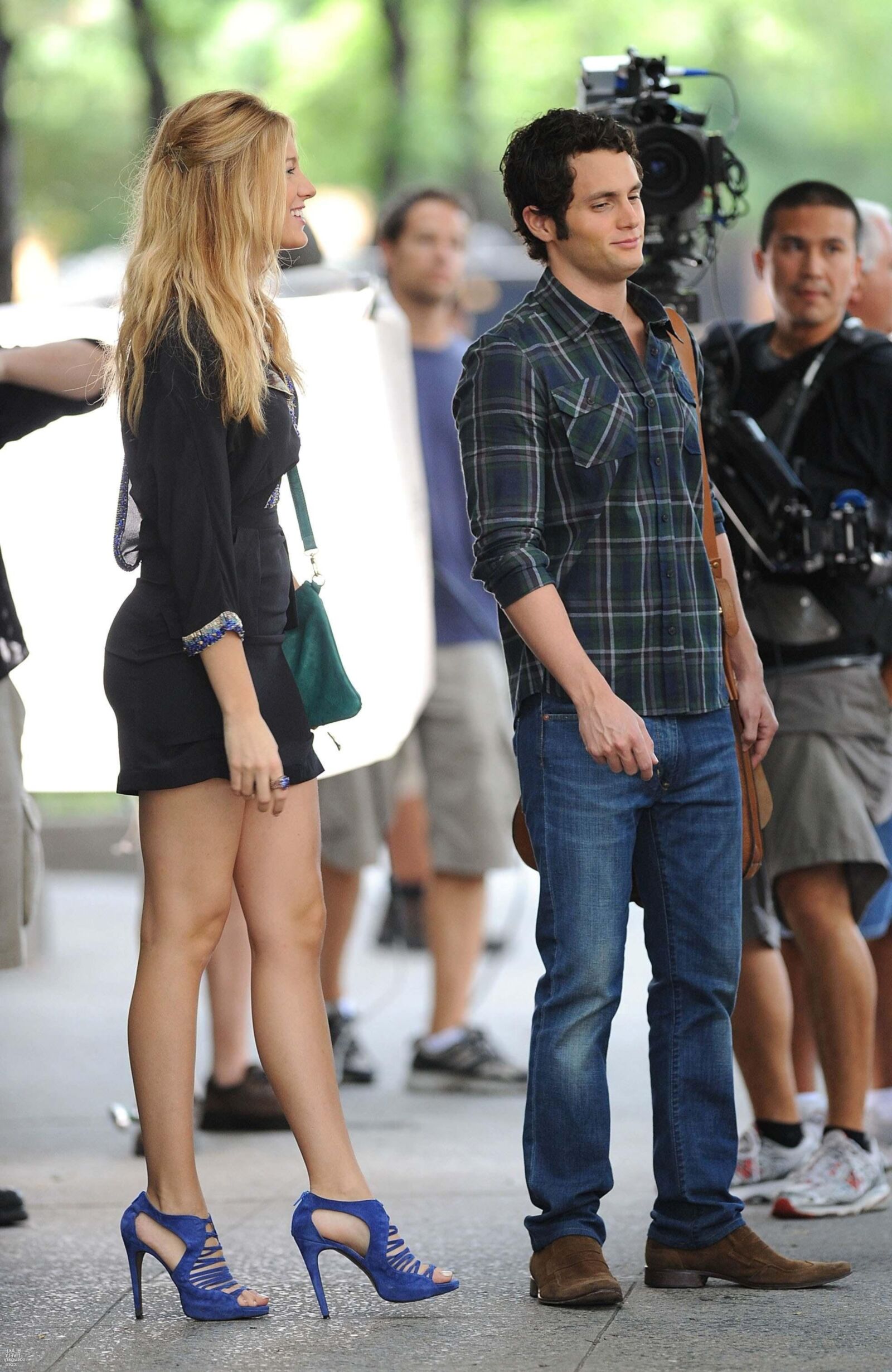 Blake Lively filming Gossip Girl, July , 