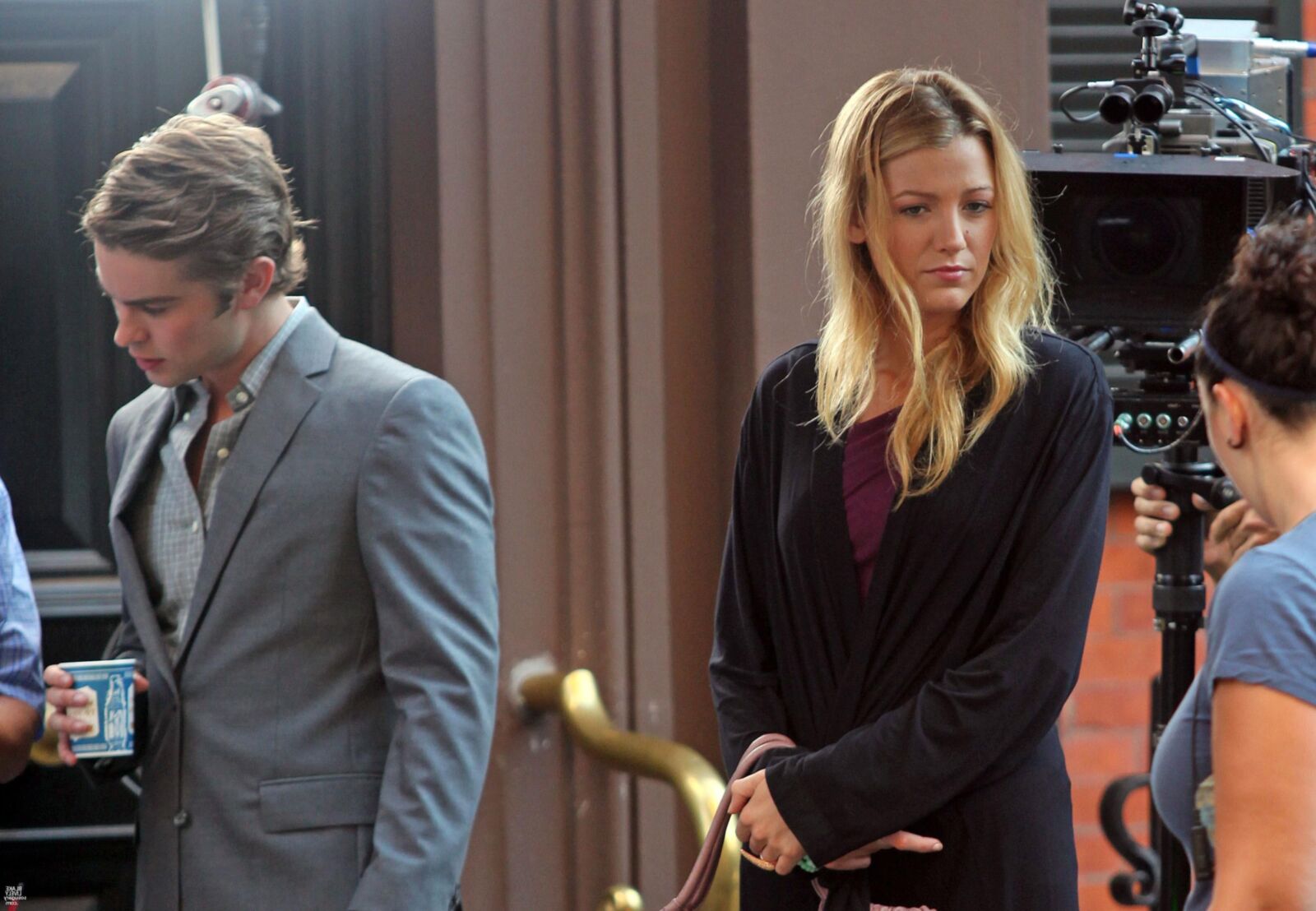 Blake Lively filming Gossip Girl, August , 
