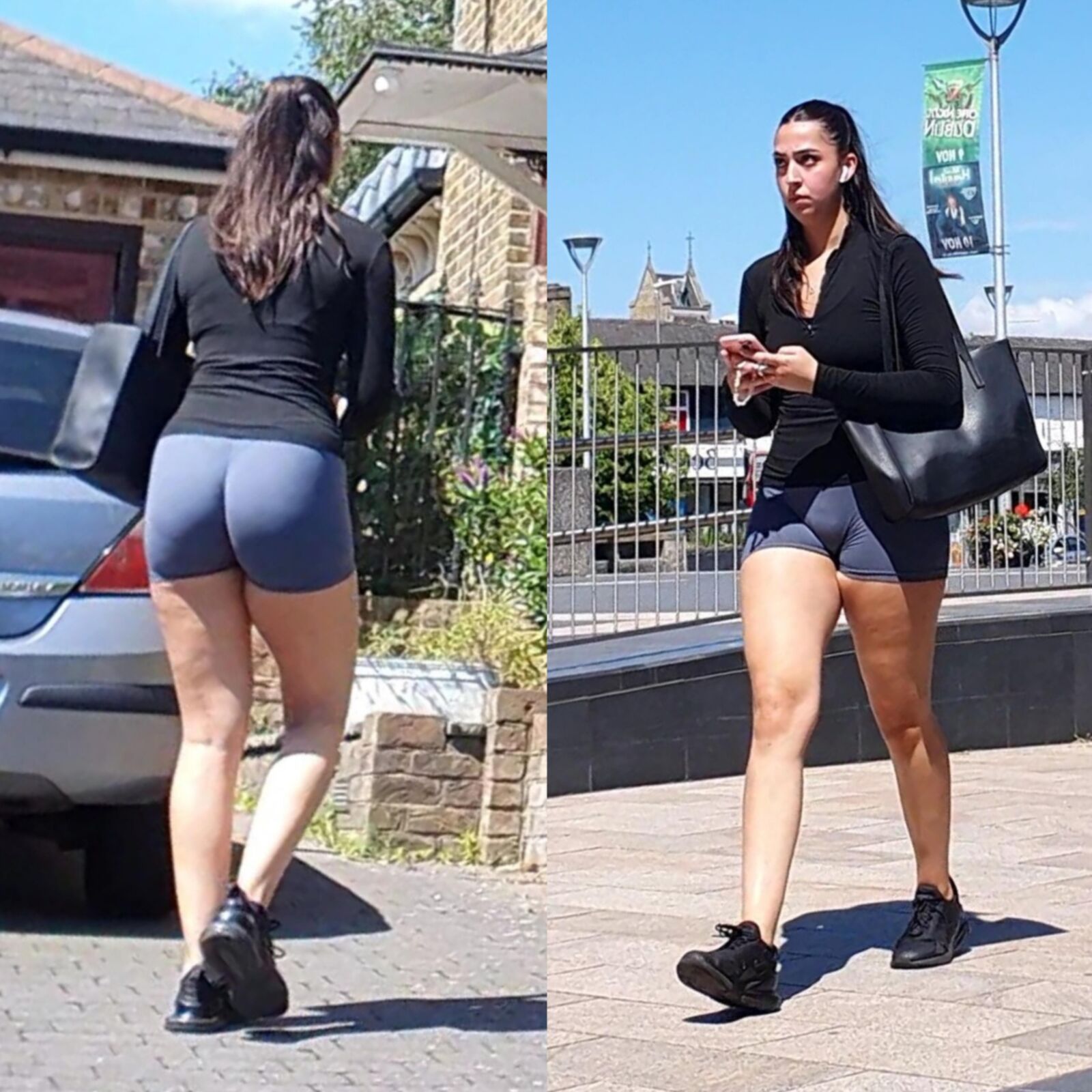 [Candid] Gym Desi mostra pernas e bunda