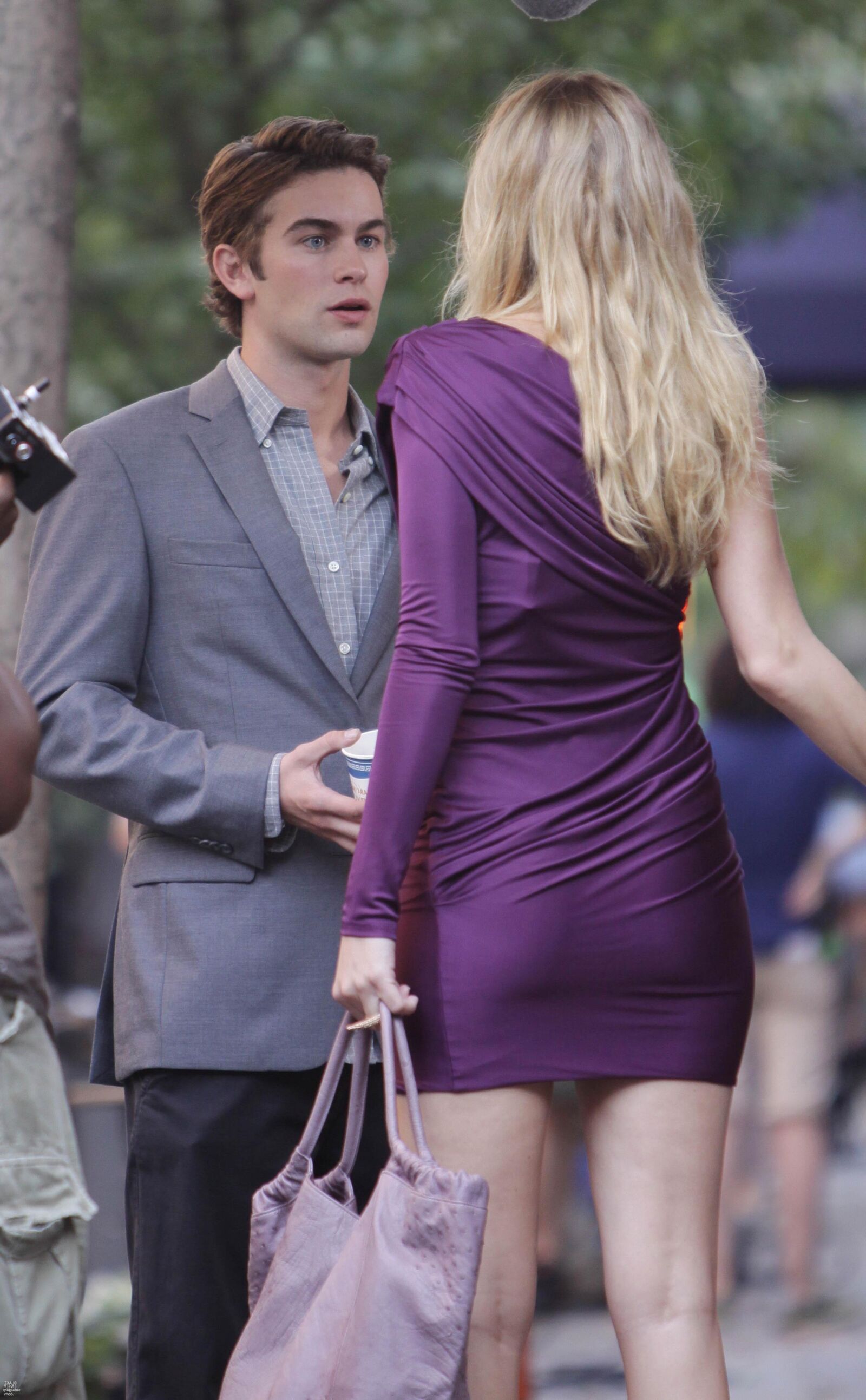 Blake Lively filming Gossip Girl, August , 