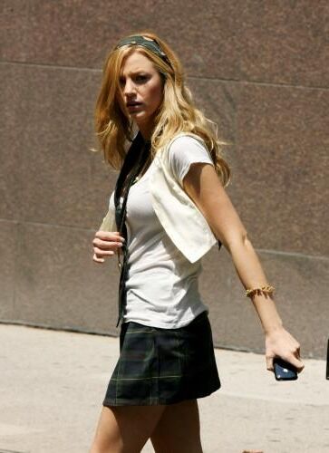 Blake Lively filming Gossip Girl, July , 