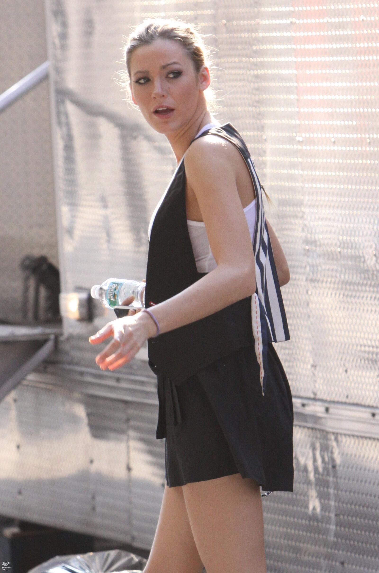 Blake Lively filming Gossip Girl, August , 