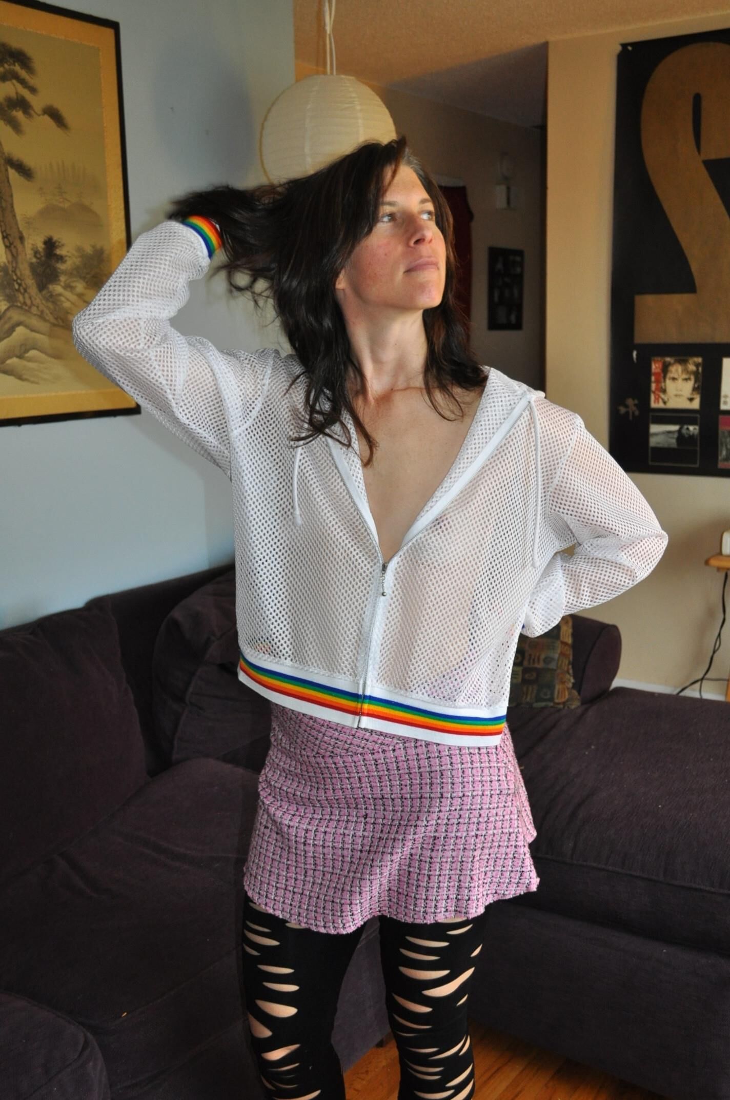 sheer mesh top