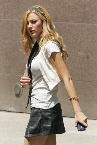 Blake Lively filming Gossip Girl, July , 
