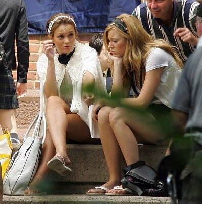 Blake Lively filming Gossip Girl, July , 