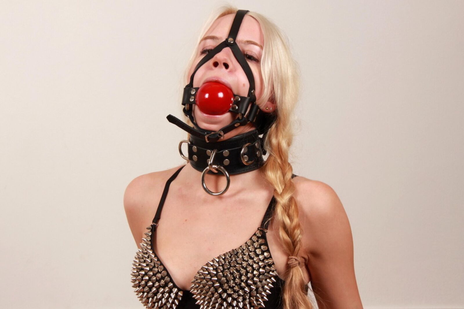 Vanessa with huge harness gag