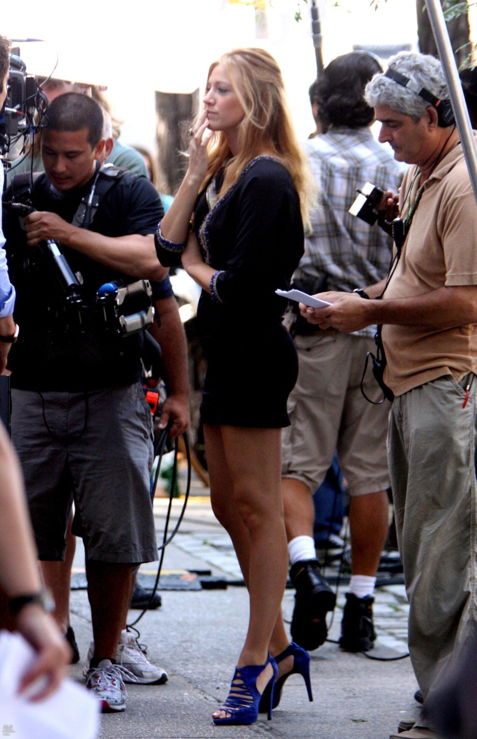 Blake Lively filming Gossip Girl, July , 