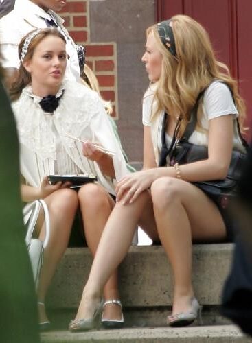 Blake Lively filming Gossip Girl, July , 
