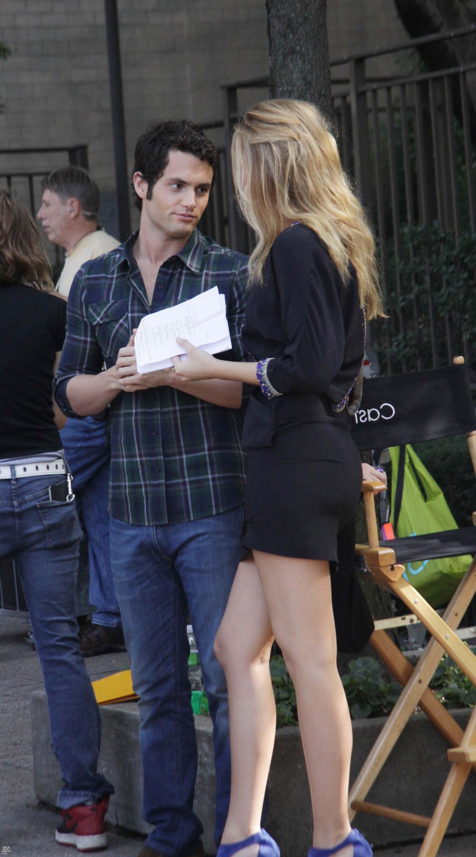 Blake Lively filming Gossip Girl, July , 