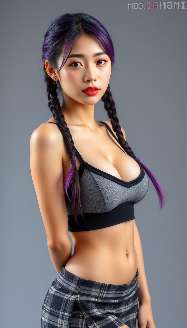 Quand elle ne porte pas de noir, un soutien-gorge de sport et une mini-jupe à carreaux