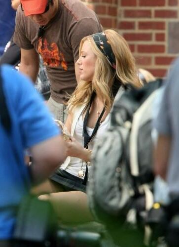 Blake Lively filming Gossip Girl, July , 