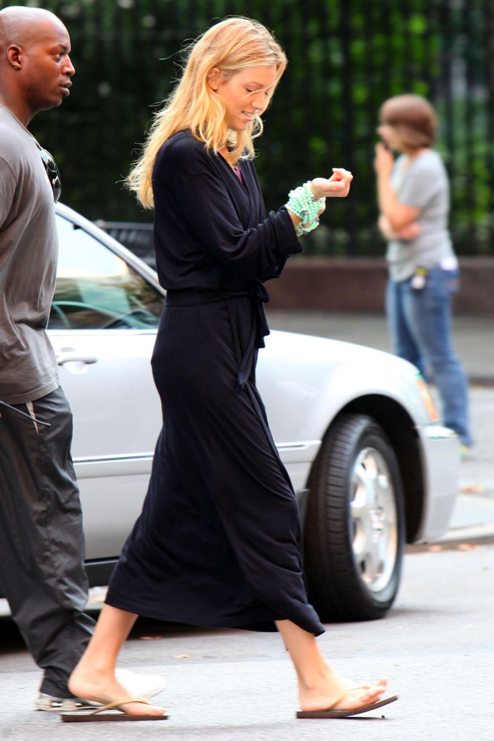 Blake Lively filming Gossip Girl, August , 