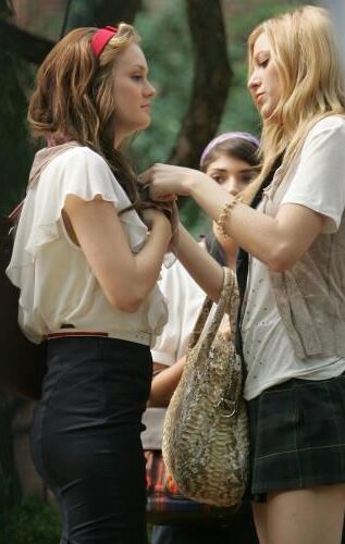 Blake Lively filming Gossip Girl, July , 