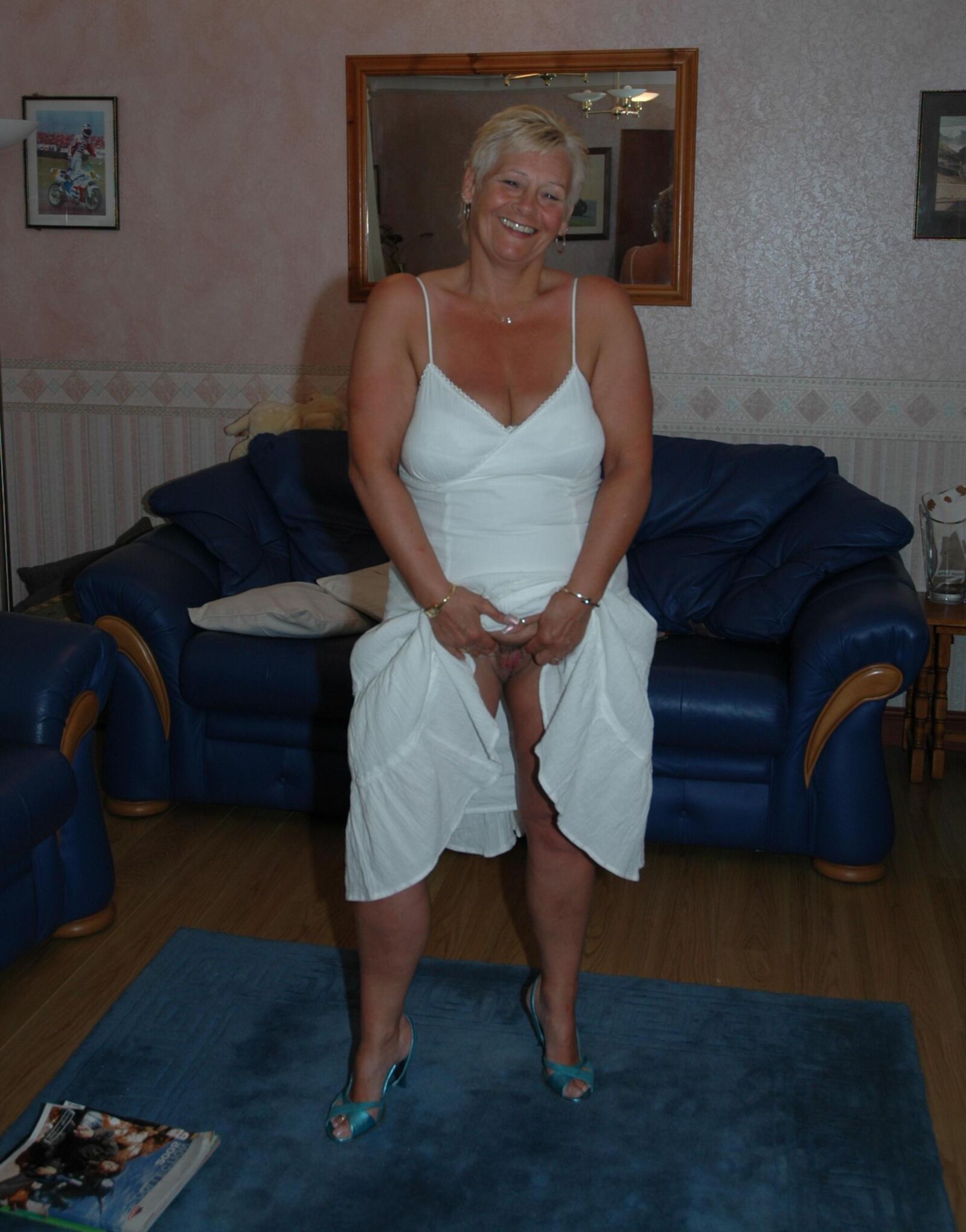 Women Standing Naked Commando Wearing a Watch