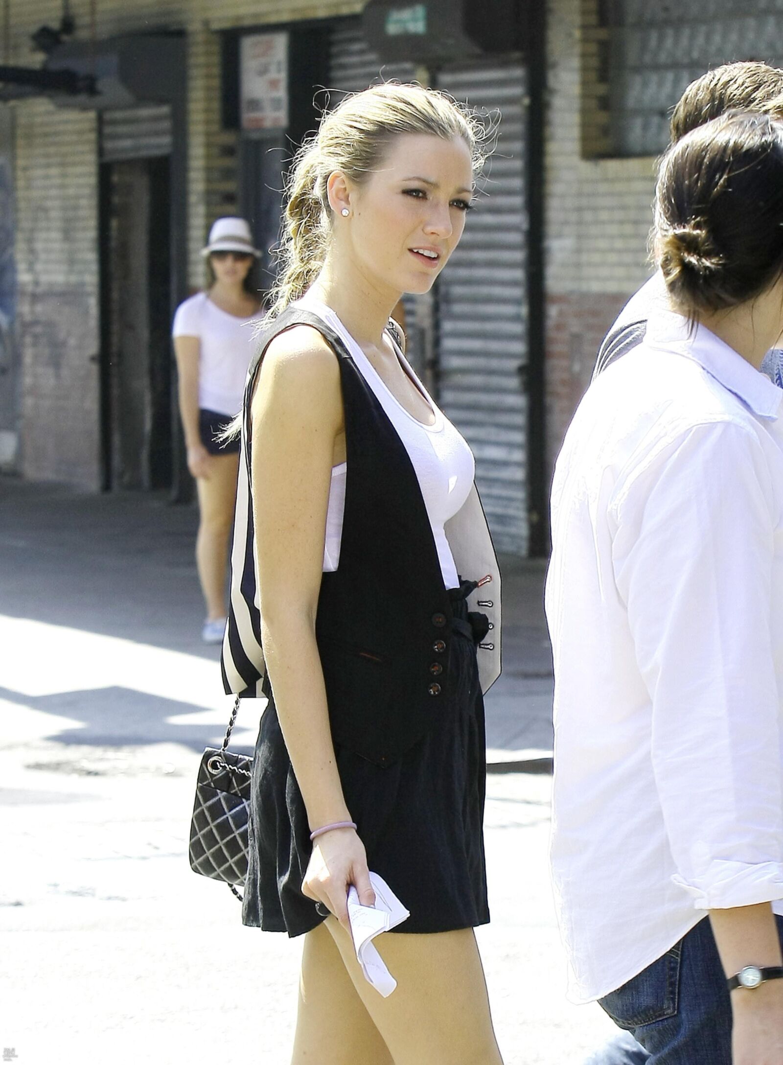 Blake Lively filming Gossip Girl, August , 