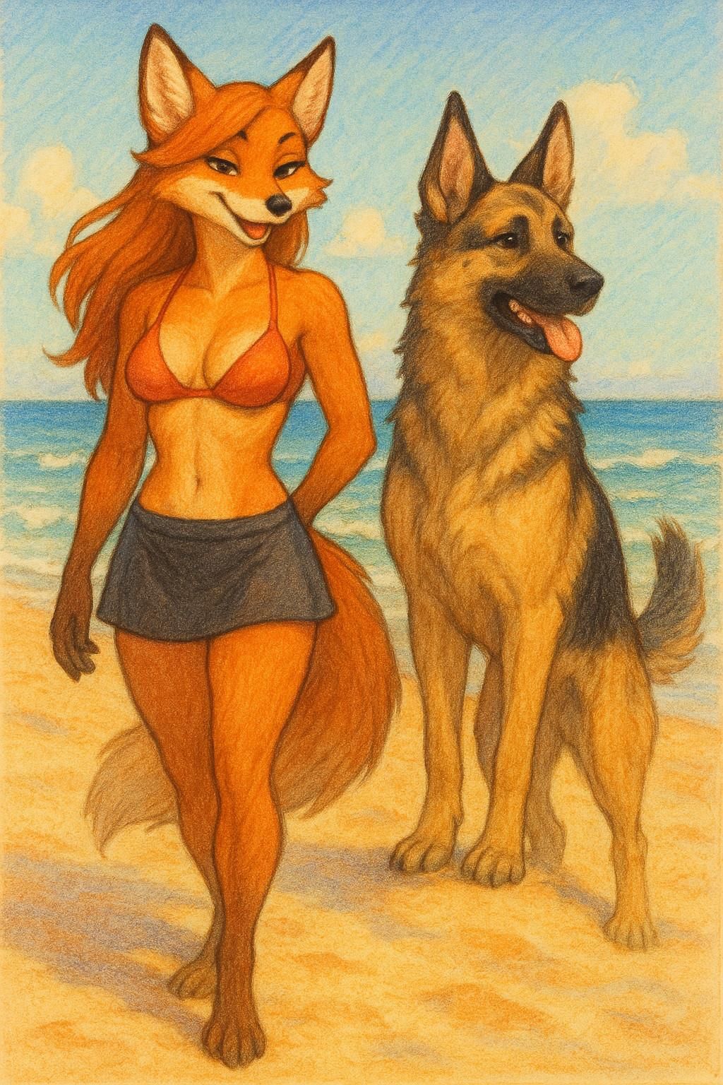 Ai Foxes Vixens s'amuse