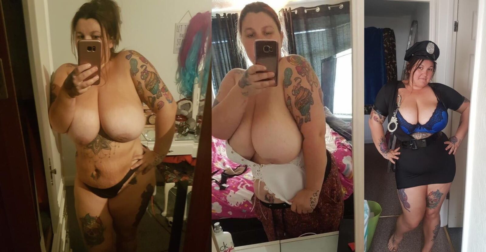 Damas vestidas y desnudas de la red