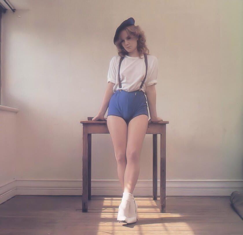 Retro Spanking Blushes picture set Wendy Collings redhead