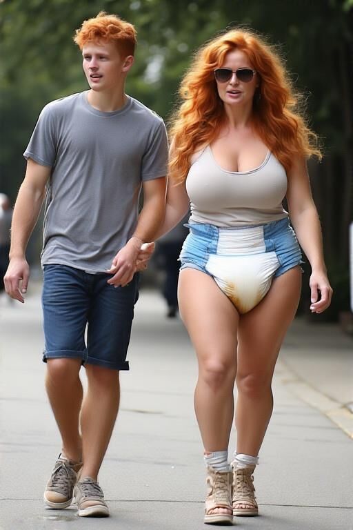 Sons Walk Diaper Moms in Public (AI)