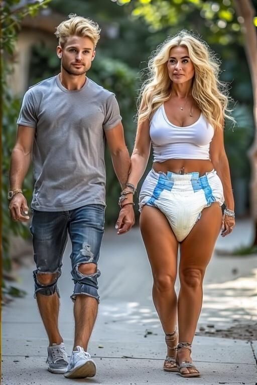 Sons Walk Diaper Moms in Public (AI)