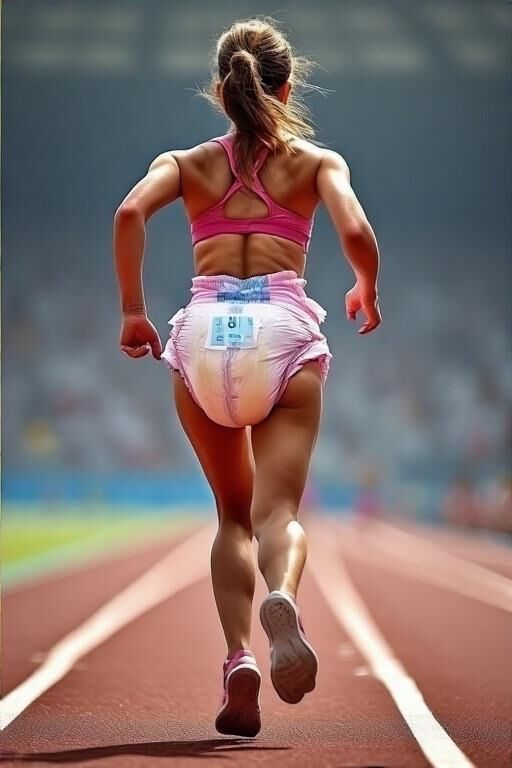Diapered Olympic Runners (AI)