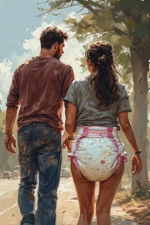 Sons Walk Diaper Moms in Public (AI)