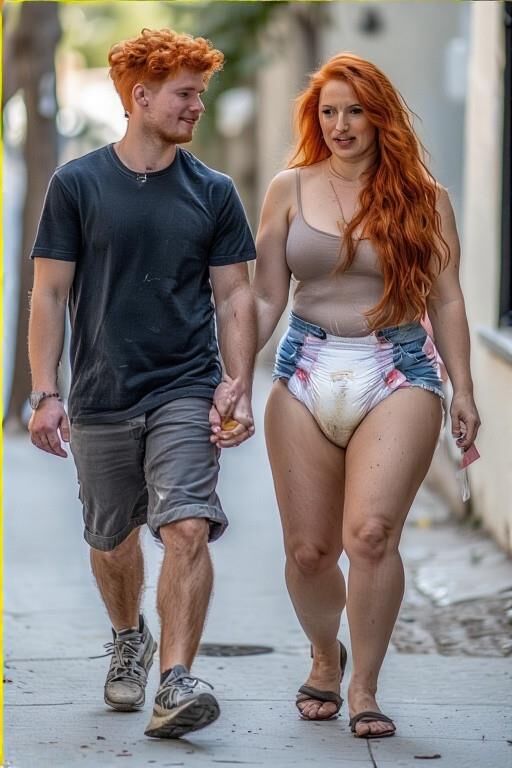 Sons Walk Diaper Moms in Public (AI)