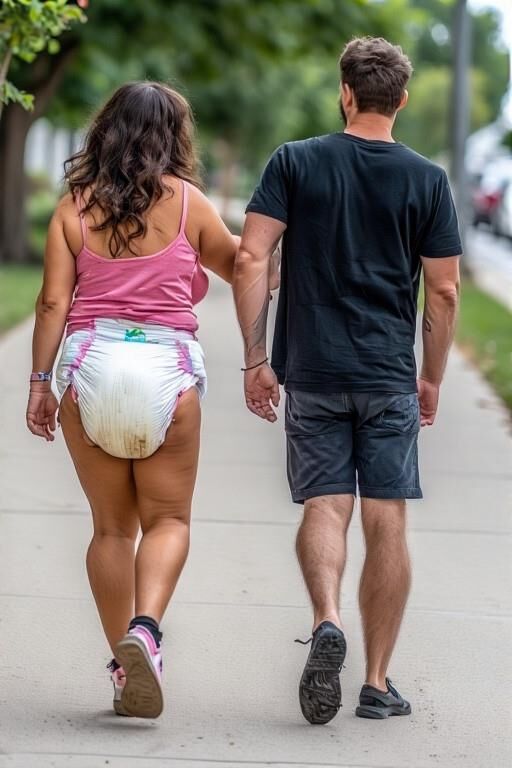 Sons Walk Diaper Moms in Public (AI)