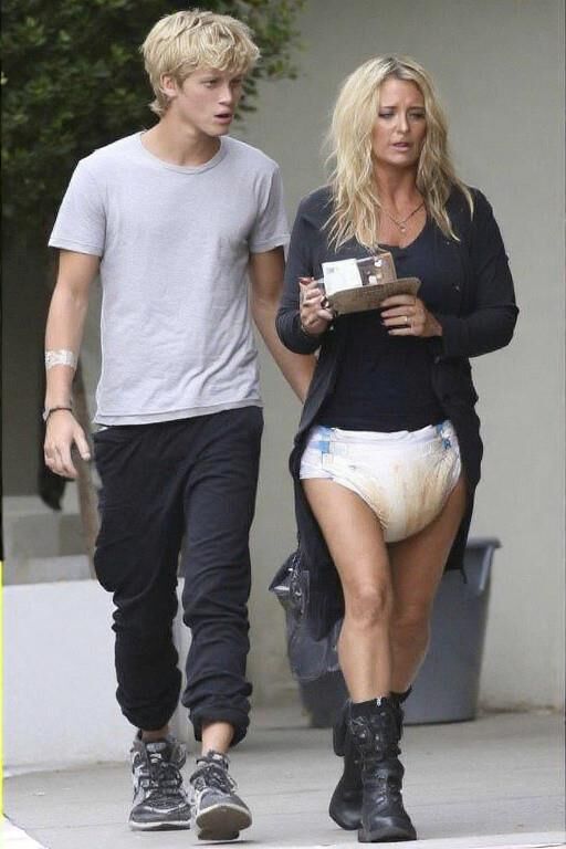 Sons Walk Diaper Moms in Public (AI)