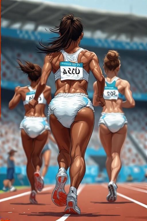 Diapered Olympic Runners (AI)