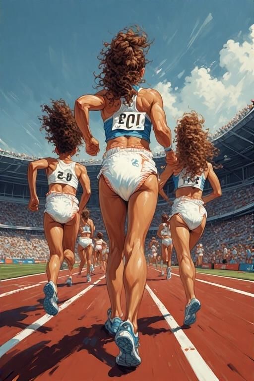 Diapered Olympic Runners (AI)