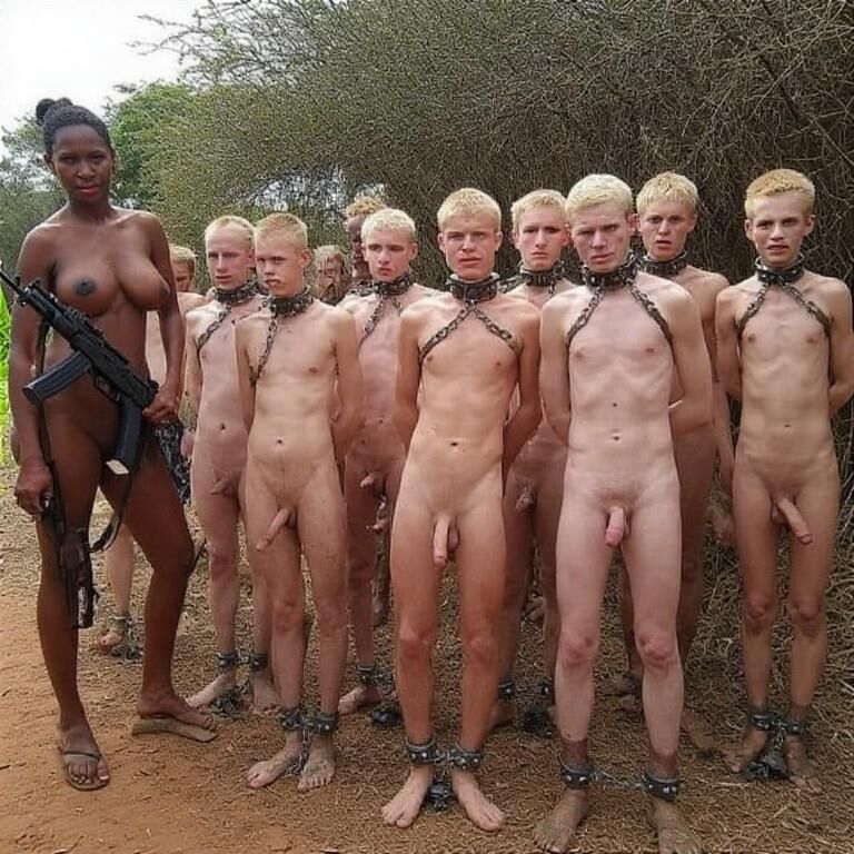 Des prisonniers masculins blancs de la déesse noire