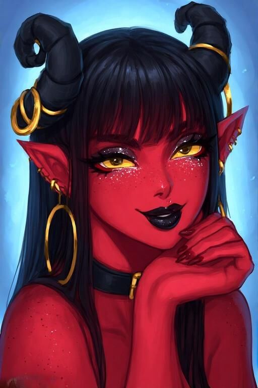 AI Red Demon Girls Portrait