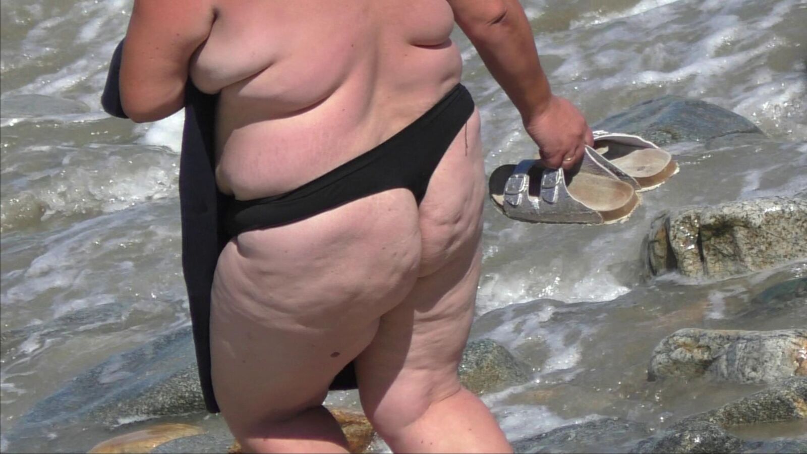 BBW reife schwarze Tanga