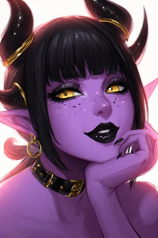 AI Purple Demon Girls Portraits