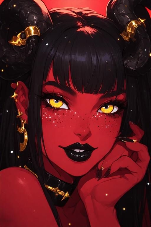 AI Red Demon Girls Portrait
