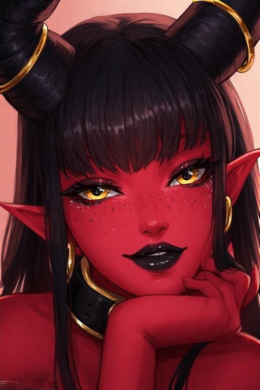 AI Red Demon Girls Portrait