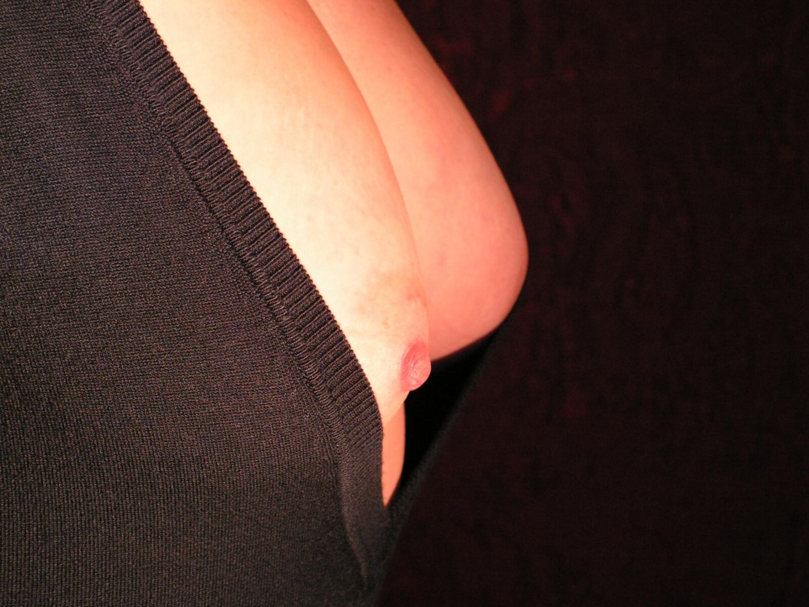 Tits in tops, escaping.