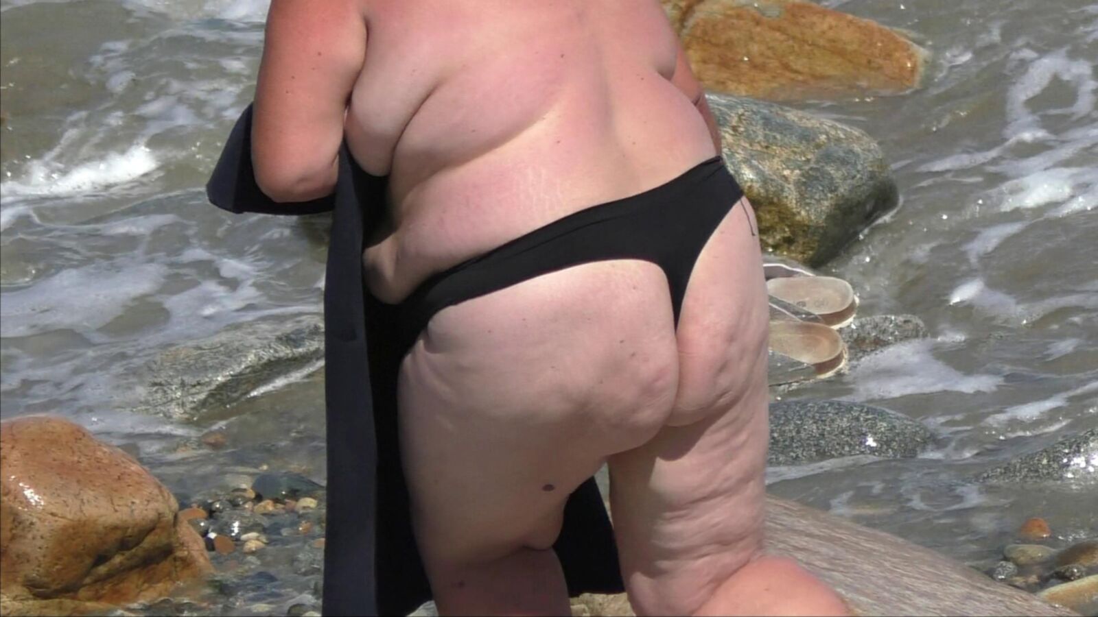 BBW reife schwarze Tanga