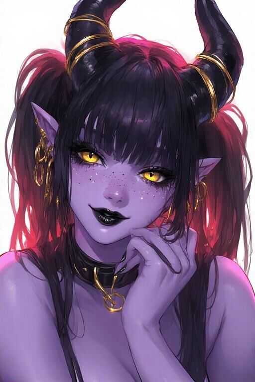 AI Purple Demon Girls Portraits