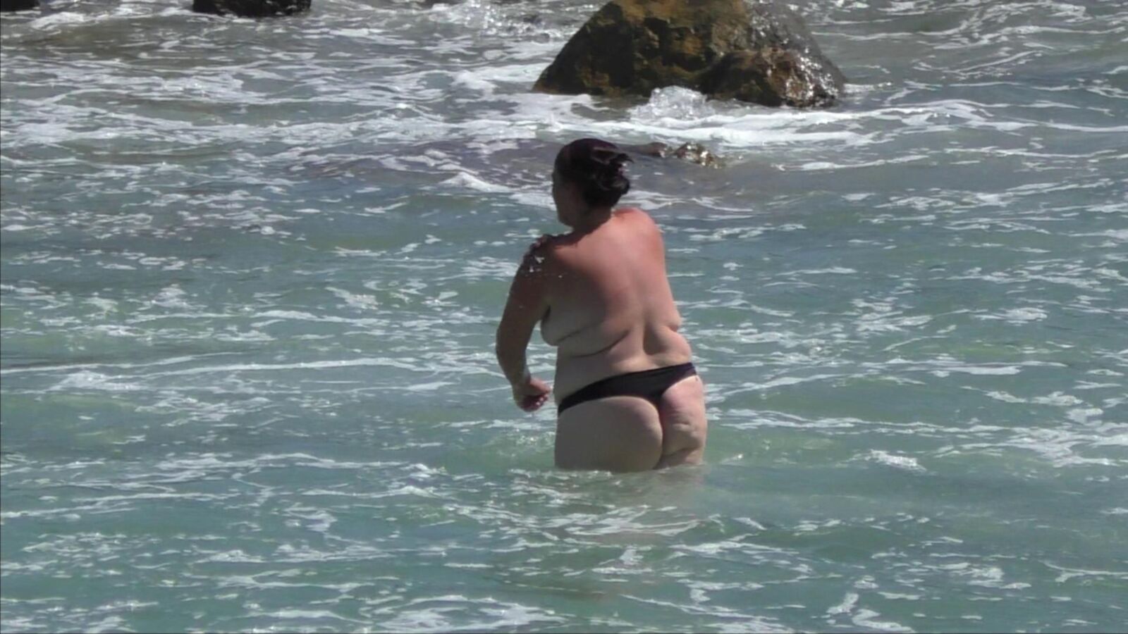BBW reife schwarze Tanga