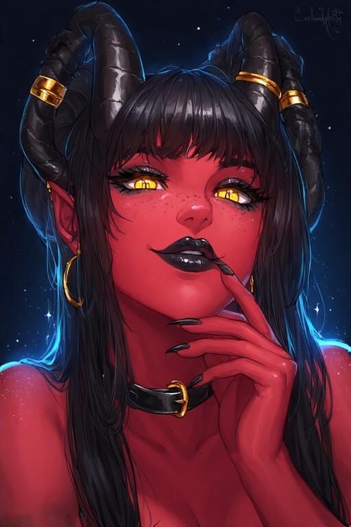 AI Red Demon Girls Portrait